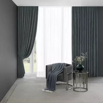 Комплект штор с подхватами Togas Шевалье серый 230x275 см 4 предмета
