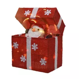 Композиция новогодняя светящаяся Kaemingk Санта Клаус 28х30 см