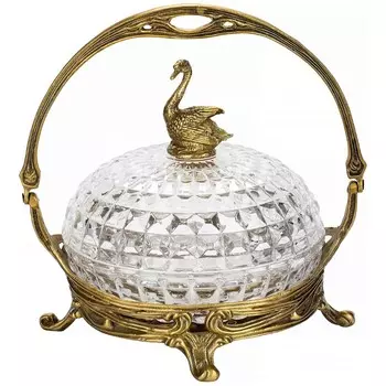Конфетница Glasar с лебедем 21х18х19 см HGL483S/1
