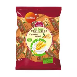Конфеты мультизлаковые Шоколатье с кешью в белой глазури 200 г