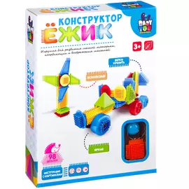Конструктор BONDIBON Ёжик Гоночный болид+ветряк 98 деталей