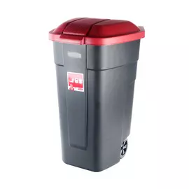 Контейнер для мусора на колёсах Curver черный/красный