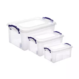 Контейнер Stars Plast для хранения, прозрачный, белый, 1.75/3/5.5 л, 3 шт