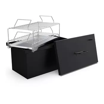 Коптильня двухъярусная Grillux Smoky boom black 53х28х31 см