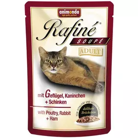 Корм для кошек ANIMONDA Rafine Soupe домашняя птица, кролик и ветчина 100г