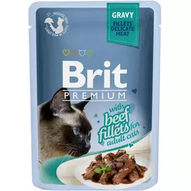 Корм для кошек Brit Premium Cat Gravy Кусочки из филе говядины в соусе 85 г