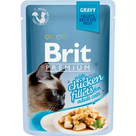 Корм для кошек Brit Premium Cat Gravy Кусочки из куриного филе в соусе 85 г