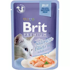 Корм для кошек Brit Premium Cat Jelly Кусочки из филе лосося в желе 85 г