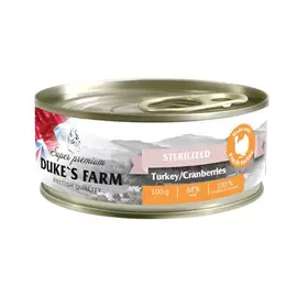 Корм для кошек DUKE'S FARM индейка с клюквой 100г
