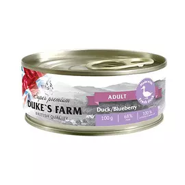 Корм для кошек DUKE'S FARM утка с черникой 100г