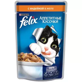 Корм для кошек FELIX Индейка в желе 85г