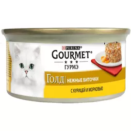 Корм для кошек GOURMET Gold Нежные биточки Курица и морковь 85г