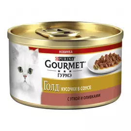 Корм для кошек Gourmet Gold Суфле утка и оливки 85 г