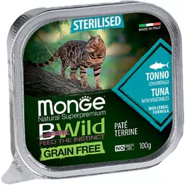 Корм для кошек Monge BWild Grain Free для стерилизованных тунец с овощами 100 г