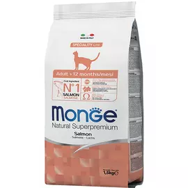 Корм для кошек Monge Cat Natural Superpremium Adult Cat Salmon, лосось 1,5 кг