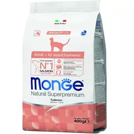 Корм для кошек Monge Cat Natural Superpremium Adult Cat Salmon, лосось 400 г