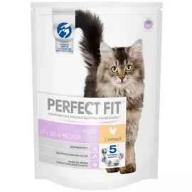 Корм для кошек Perfect Fit для котят до 12 месяцев, с курицей, 650г