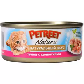 Корм для кошек Petreet Кусочки тунца с креветками в рыбном супе 70 г