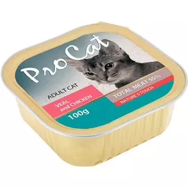 Корм для кошек Pro Cat Телятина и курица 100 г