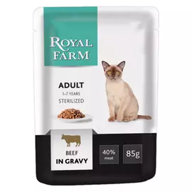 Корм для кошек ROYAL FARM говядина в соусе 85г