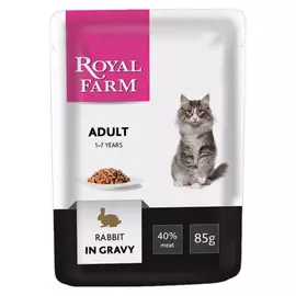 Корм для кошек ROYAL FARM кролик в соусе 85г