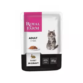 Корм для кошек ROYAL FARM кролик в соусе 85г