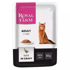 Корм для кошек ROYAL FARM утка в соусе 85г