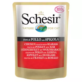 Корм для кошек SCHESIR Филе курицы и окунь 100г