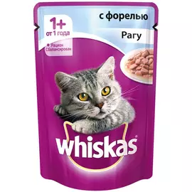 Корм для кошек Whiskas для кошек от 1 года, рагу с форелью, 85г