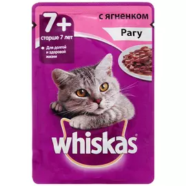 Корм для кошек Whiskas для кошек старше 7 лет, рагу с ягненком, 85г