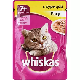 Корм для кошек Whiskas для кошек старше 7 лет, рагу с курицей, 85г