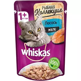 Корм для кошек Whiskas Мясная коллекция Лосось в желе 85 г