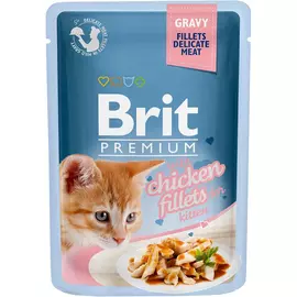 Корм для котят Brit Premium Cat Gravy Кусочки из куриного филе в соусе 85 г