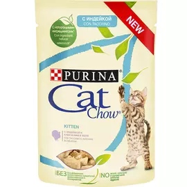 Корм для котят Cat Chow Индейка с кабачком в желе 85 г