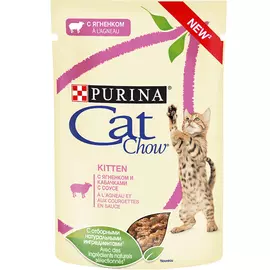 Корм для котят Cat Chow Ягненок с кабачком в желе 85 г