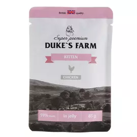 Корм для котят duke's farm курица пауч 85г