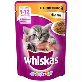 Корм для котят Whiskas желе с телятиной 85г