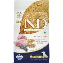 Корм для щенков Farmina N&amp;D Ancestral Grain Line мелких пород ягненок с черникой 800 г