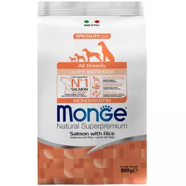 Корм для щенков Monge Dog Speciality Puppy&amp;Junior лосось с рисом 800 г