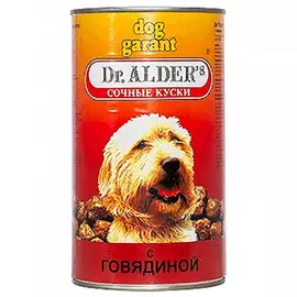 Корм для собак Dr. Alder's Дог гарант сочные кусочки в соусе говядина 1230 г