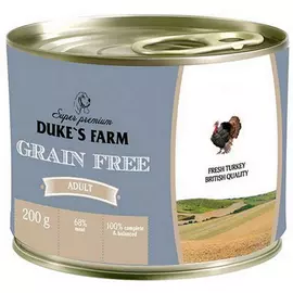 Корм для собак Duke's Farm Grain free индейка, клюква, шпинат 200 г