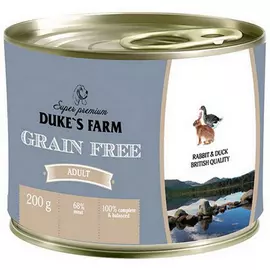 Корм для собак Duke's Farm Grain free кролик, утка, клюква, шпинат 200 г