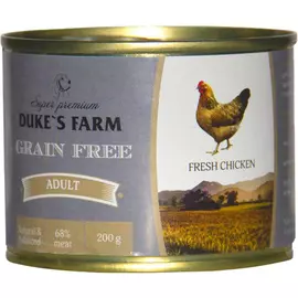 Корм для собак DUKE'S FARM Grain Free беззерновой курица, клюква, шпинат 200г