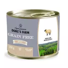 Корм для собак Duke's Farm Grainfree Ягненок, клюква, шпинат 200г