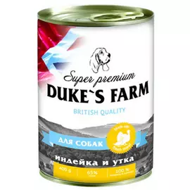 Корм для собак Duke's Farm индейка, утка, рис, шпинат 400 г