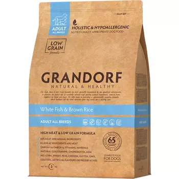 Корм для собак Grandorf белая рыба с бурым рисом 3 кг