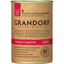 Корм для собак Grandorf Говядина с Индейкой 400 г