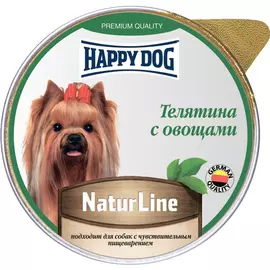 Корм для собак Happy dog Natur Line Телятина с овощами 125 г