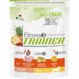 Корм для собак TRAINER Fitness3 No Grain Mini Adult Rabbit and Potatoes 800 г