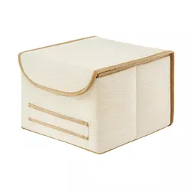 Коробка для хранения Casy Home с крышкой бежевая 25х27х20 см